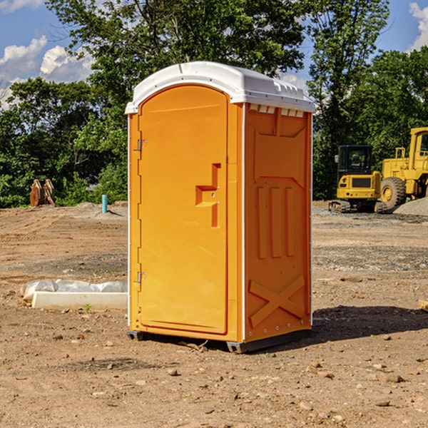 how often are the portable restrooms cleaned and serviced during a rental period in Combs Kentucky